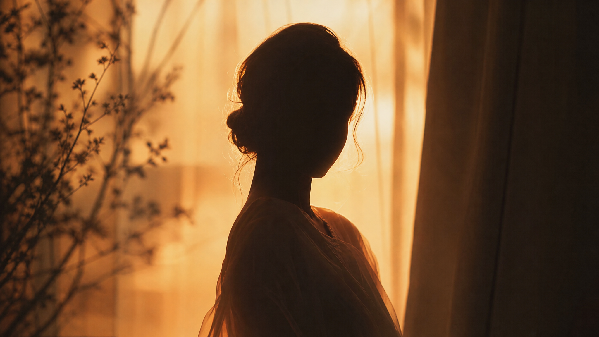 A silhouette against warm light symbolizing anonymous, private photo sharing online