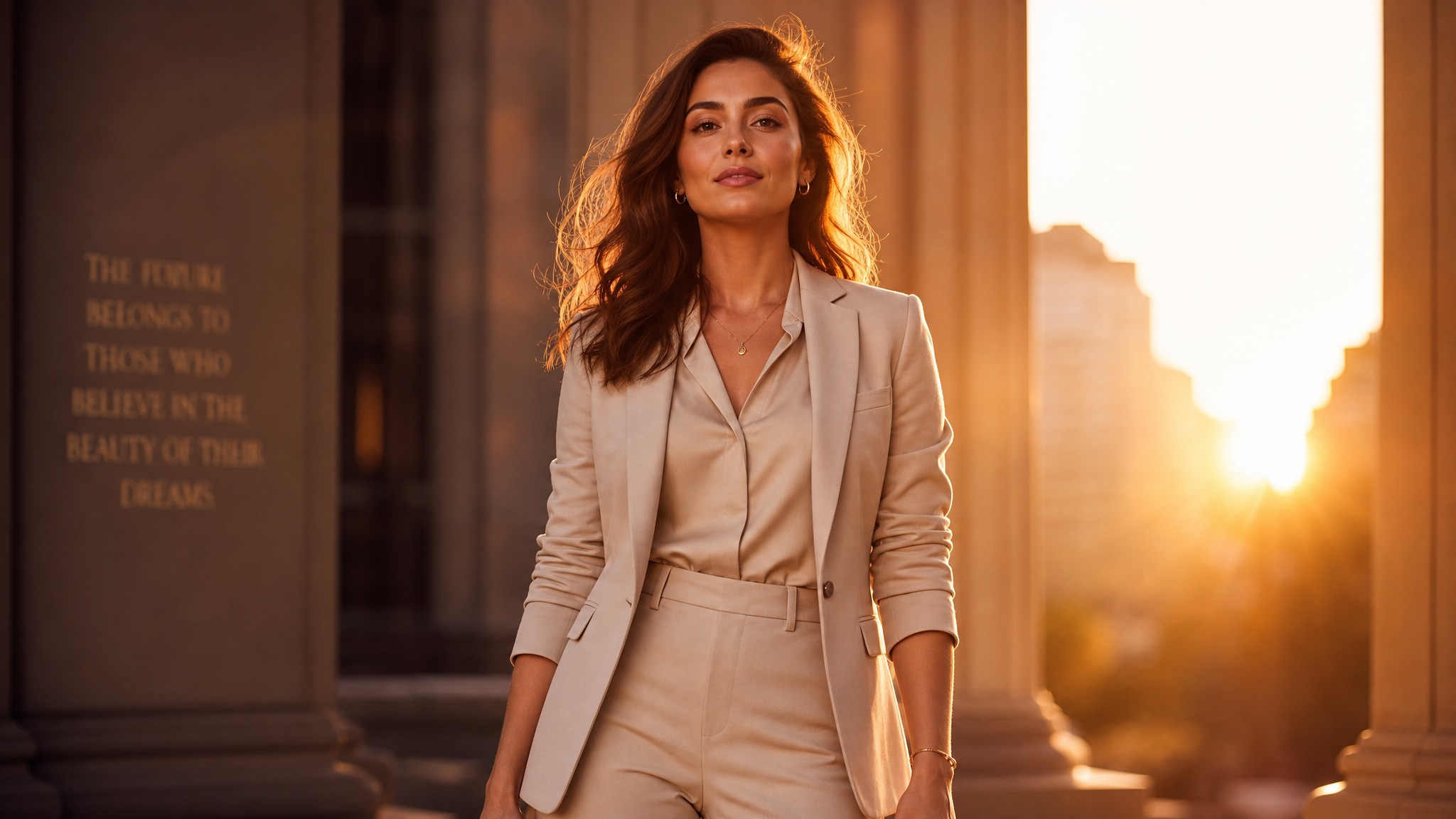 Confident woman creator running her own content business from home with a camera and laptop